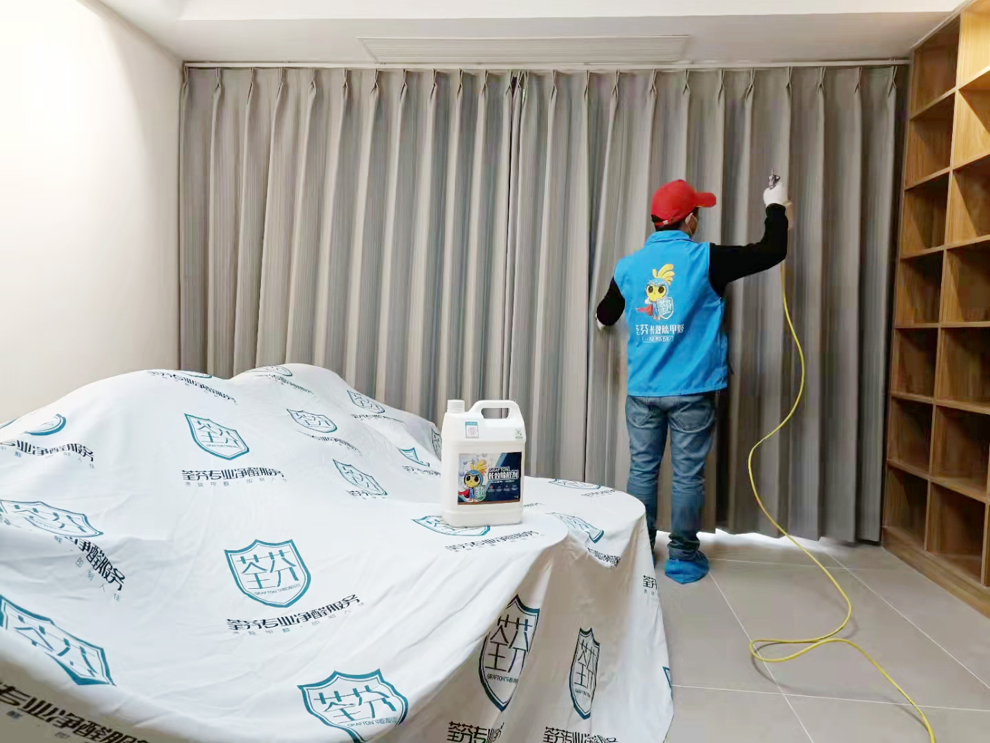 臥室窗簾噴槍精細化施工治理甲醛 臥室窗簾噴槍精細化施工治理甲醛