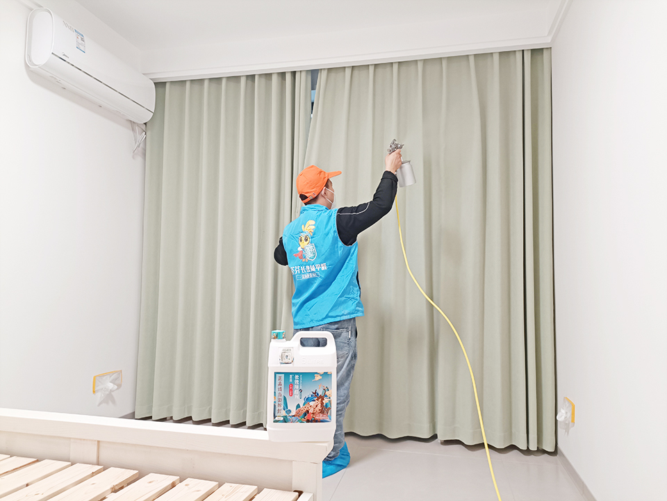 臥室窗簾噴槍施工治理甲醛 臥室窗簾噴槍施工治理甲醛